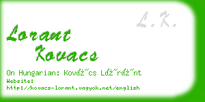 lorant kovacs business card